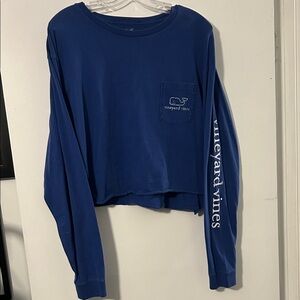 Vineyard Vines Classic Blue Cropped Long Sleeve